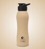 Clay Craft Vacbott Neo SS Lid Single Walled Non Insulated Water Bottle, 1000 ml (Beige) Steel Water Bottles for School, Office, Home, Gym, Water Bottle for Men Leakproof, Rust free Steel Bottle
