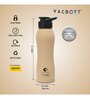 Clay Craft Vacbott Neo SS Lid Single Walled Non Insulated Water Bottle, 1000 ml (Beige) Steel Water Bottles for School, Office, Home, Gym, Water Bottle for Men Leakproof, Rust free Steel Bottle