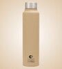 Clay Craft Vacbott Tetra SS Lid Single Walled Non Insulated Water Bottle, 1000 ml (Beige) Steel Water Bottles for School, Office, Home, Gym, Water Bottle for Men Leakproof, Rust free Steel Bottle