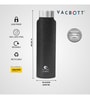 Clay Craft Vacbott Tetra SS Lid Single Walled Non Insulated Water Bottle, 1000 ml (Black) Steel Water Bottles for School, Office, Home, Gym, Water Bottle for Men Leakproof, Rust free Steel Bottle
