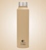 Clay Craft Vacbott Tetra SS Lid Single Walled Non Insulated Water Bottle, 500 ml (Beige) Steel Water Bottles for School, Office, Home, Gym, Water Bottle for Men Leakproof, Rust free Steel Bottle