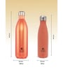 Clay Craft Vacbott Vaccum Bottle, Fiesta Ruby Double Walled Combo Set 24 Hr Hot and Cold Water Bottle Set of 2 (500ml, 1000ml) Steel Water Bottles for School, Office, Home, Gym, Leakproof, Rust Free