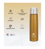 Clay Craft Vacbott Vaccum Bottle, Terra Double Walled 24 Hours Hot and Cold Water Bottle, 1000ml (Gold) Steel Water Bottles for School, Office, Home, Gym, Leakproof, Rust Free Steel Bottle