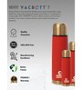 Clay Craft Vacbott Vaccum Bottle, Terra Royal Double Walled 24 Hours Hot and Cold Water Bottle, 500ml (Red) Steel Water Bottles for School, Office, Home, Gym, Leakproof, Rust Free Steel Bottle