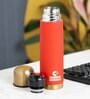 Clay Craft Vacbott Vaccum Bottle, Terra Royal Double Walled 24 Hours Hot and Cold Water Bottle, 500ml (Red) Steel Water Bottles for School, Office, Home, Gym, Leakproof, Rust Free Steel Bottle