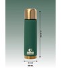 Clay Craft Vacbott Vaccum Bottle, Terra Royal Double Walled 24 Hours Hot and Cold Water Bottle, 500ml (Green) Steel Water Bottles for School, Office, Home, Gym, Leakproof, Rust Free Steel Bottle