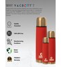 Clay Craft Vacbott Vaccum Bottle, Terra Royal Double Walled 24 Hours Hot and Cold Water Bottle, 750ml (Red) Steel Water Bottles for School, Office, Home, Gym, Leakproof, Rust Free Steel Bottle