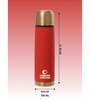 Clay Craft Vacbott Vaccum Bottle, Terra Royal Double Walled 24 Hours Hot and Cold Water Bottle, 750ml (Red) Steel Water Bottles for School, Office, Home, Gym, Leakproof, Rust Free Steel Bottle