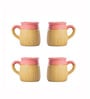Clay Petal Coffee Mug Set of 4 (350 ML Each) Microwave Safe Coffee Mugs