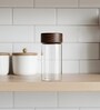 Clear 120 ml Borosilicate Glass Storage Jar with Airtight Acacia Wood Lid