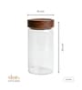 Clear 1200 ml Borosilicate Glass Storage Jar with Airtight Acacia Wood Lid