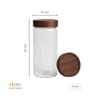 Clear 1500 ml Borosilicate Glass Storage Jar with Airtight Acacia Wood Lid