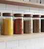 Clear 1500 ml Borosilicate Glass Storage Jar with Airtight Acacia Wood Lid