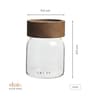 Clear 200 ml Borosilicate Glass Storage Jar with Airtight Acacia Wood Lid