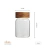 Clear 250 ml Borosilicate Glass Storage Jar with Airtight Acacia Wood Lid