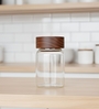 Clear 250 ml Borosilicate Glass Storage Jar with Airtight Acacia Wood Lid