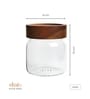 Clear 300 ml Borosilicate Glass Storage Jar with Airtight Acacia Wood Lid
