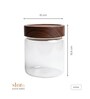 Clear 600 ml Borosilicate Glass Storage Jar with Airtight Acacia Wood Lid