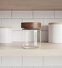 Clear 600 ml Borosilicate Glass Storage Jar with Airtight Acacia Wood Lid