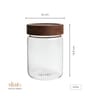 Clear 900 ml Borosilicate Glass Storage Jar with Airtight Acacia Wood Lid