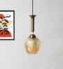 Clear Amber Glass Hanging Lamp