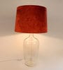 Clear Bottle Rust Velvet Shade Table Lamp with Transparent Base