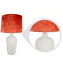 Clear Bottle Rust Velvet Shade Table Lamp with Transparent Base