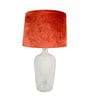 Clear Bottle Rust Velvet Shade Table Lamp with Transparent Base