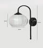 Clear Downward Globe Black Wall Lamp