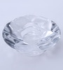 Transparent Glass Table Tea Light Holder Set of 2
