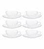 Premium Glass Cup Saucer (Set of 6)
