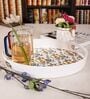 White Contemporary  Melamine Round Serving Tray