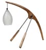 Clear Glass Shade Table Lamp With Brown Base