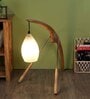 Clear Glass Shade Table Lamp With Brown Base