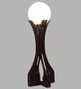 Clear Glass Shade Table Lamp With Brown Base