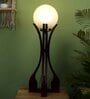 Clear Glass Shade Table Lamp With Brown Base