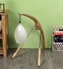Clear Glass Shade Table Lamp With Brown Base