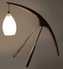 Clear Glass Shade Table Lamp With Brown Base