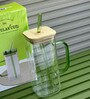 Clear Glass Sipper Cup with Bamboo Lid, Glass Straw & Handle (450 ml)