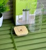 Clear Glass Sipper Cup with Bamboo Lid, Glass Straw & Handle (450 ml)