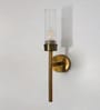 Clear Glass Slim Linear Wall Lamp Brass