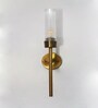 Clear Glass Slim Linear Wall Lamp Brass