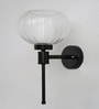 Clear Kharbuja Glass Black Wall Lamp