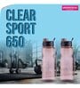Varmora Clear Sport Plastic Water Bottle 100% Food-Grade Material 650ml, Set of 1 (Brown)