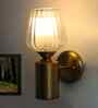 Clear Tulip Glass Brass Wall Mounting Light