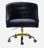 Clemence Velvet Fabric Guest Chair In Black Colour