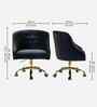 Clemence Velvet Fabric Guest Chair In Black Colour