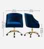 Clemence Velvet Fabric Guest Chair In Navy Blue Colour