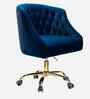 Clemence Velvet Fabric Guest Chair In Navy Blue Colour