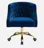 Clemence Velvet Fabric Guest Chair In Navy Blue Colour